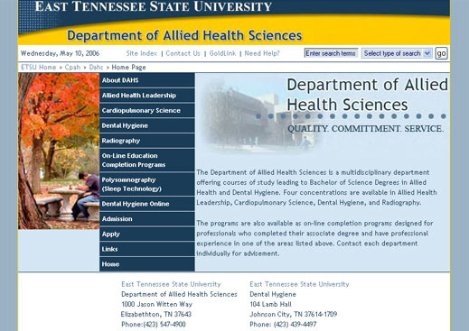 ETSU Department of Allied Health Sciences (2005 - 2010 [2006])