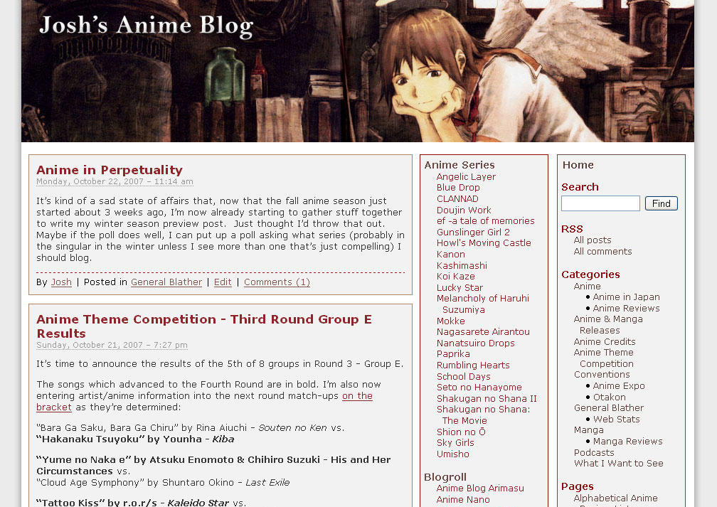 Josh's Anime Blog (2007 - 2009)