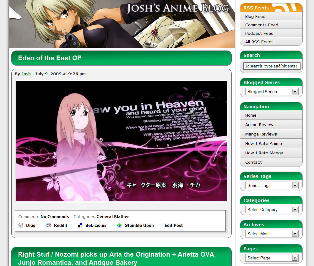 Josh's Anime Blog (2009 - 2011)